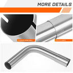 2" OD Stainless Steel Polished 90 Degree Exhaust Bend Pipe for Universal Fit