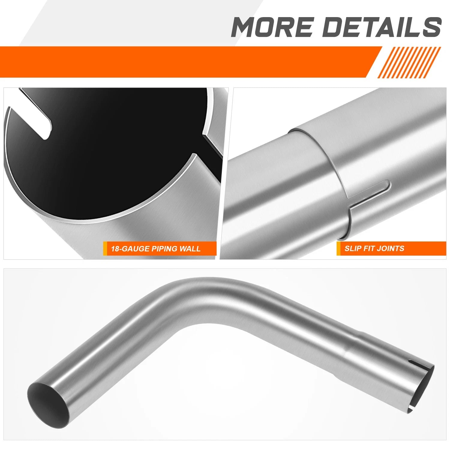 2" OD Stainless Steel Polished 90 Degree Exhaust Bend Pipe for Universal Fit