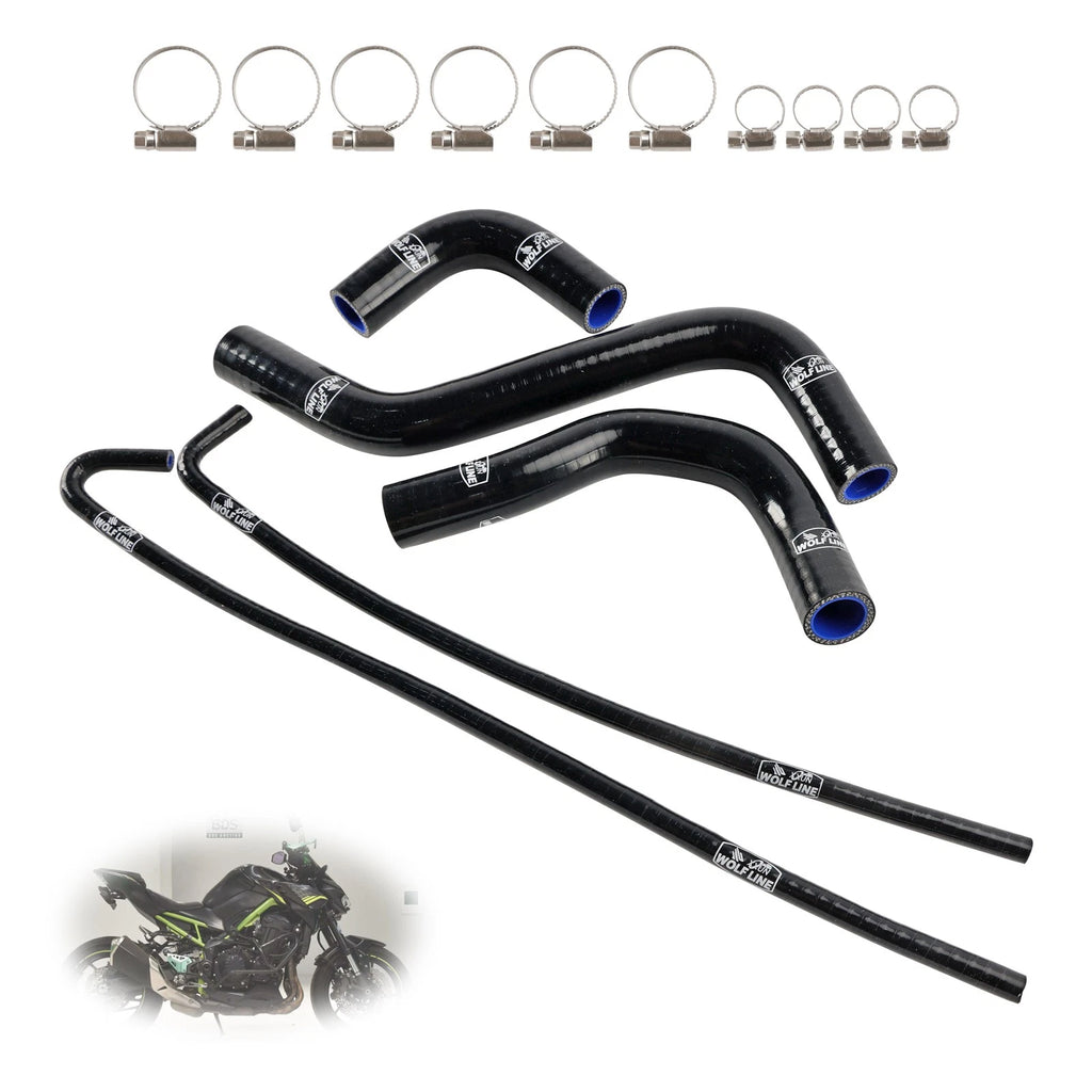 Silicone Radiator Coolant Hose Kit for Kawasaki Z900 Z900RS (2017–2026)