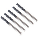 Set of 5 End Mills 1/8" 4 Flute Ball Nose Carbide