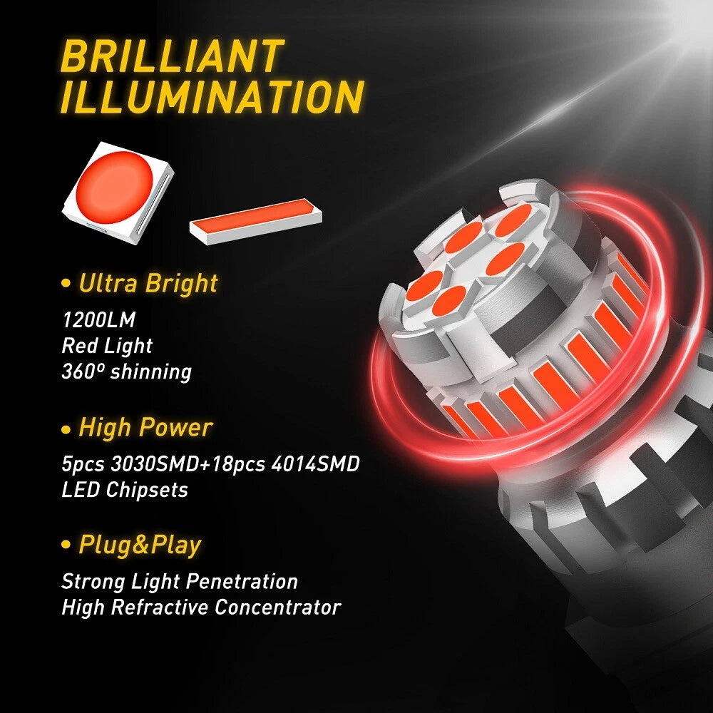 2X AUXITO 3157 LED Rear Turn Signal Brake Tail Light Bulbs for Ram 1500 2500 (2010–2023)