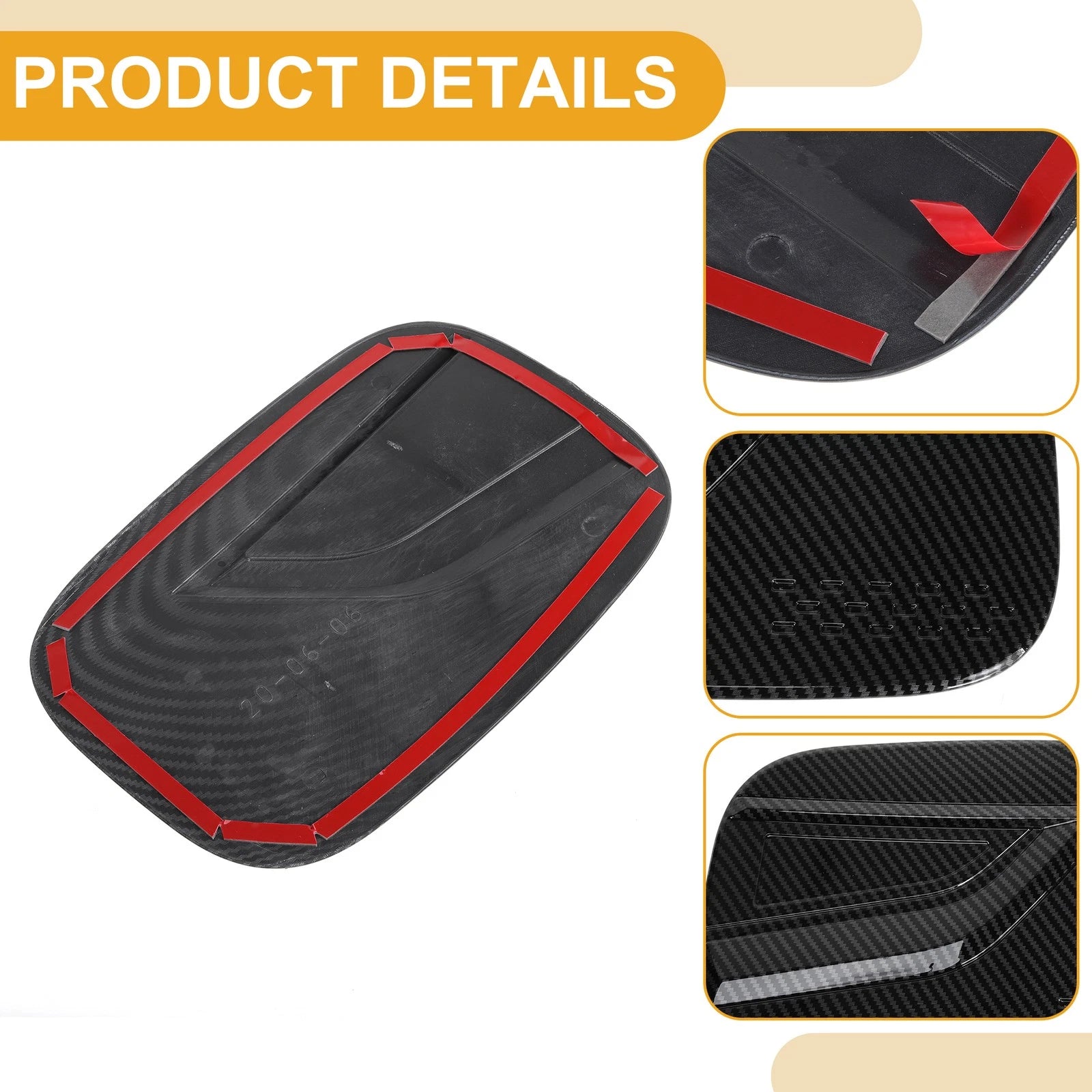 Fuel Tank Door Cap for Kia Sorento (2021–2024) Carbon Fiber Black