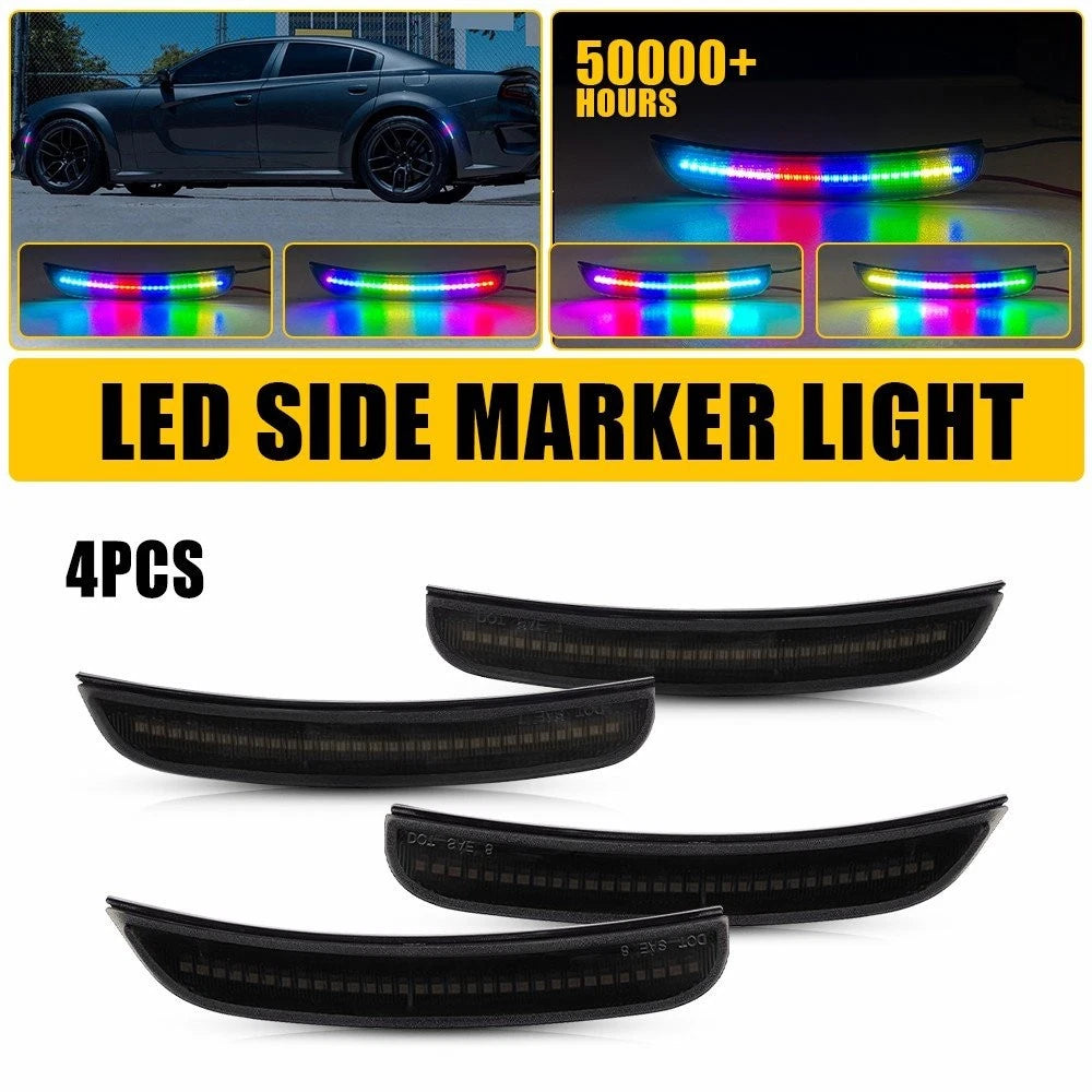 Dynamic RGB LED Bumper Marker Side Light for Dodge Charger (2015–2023)