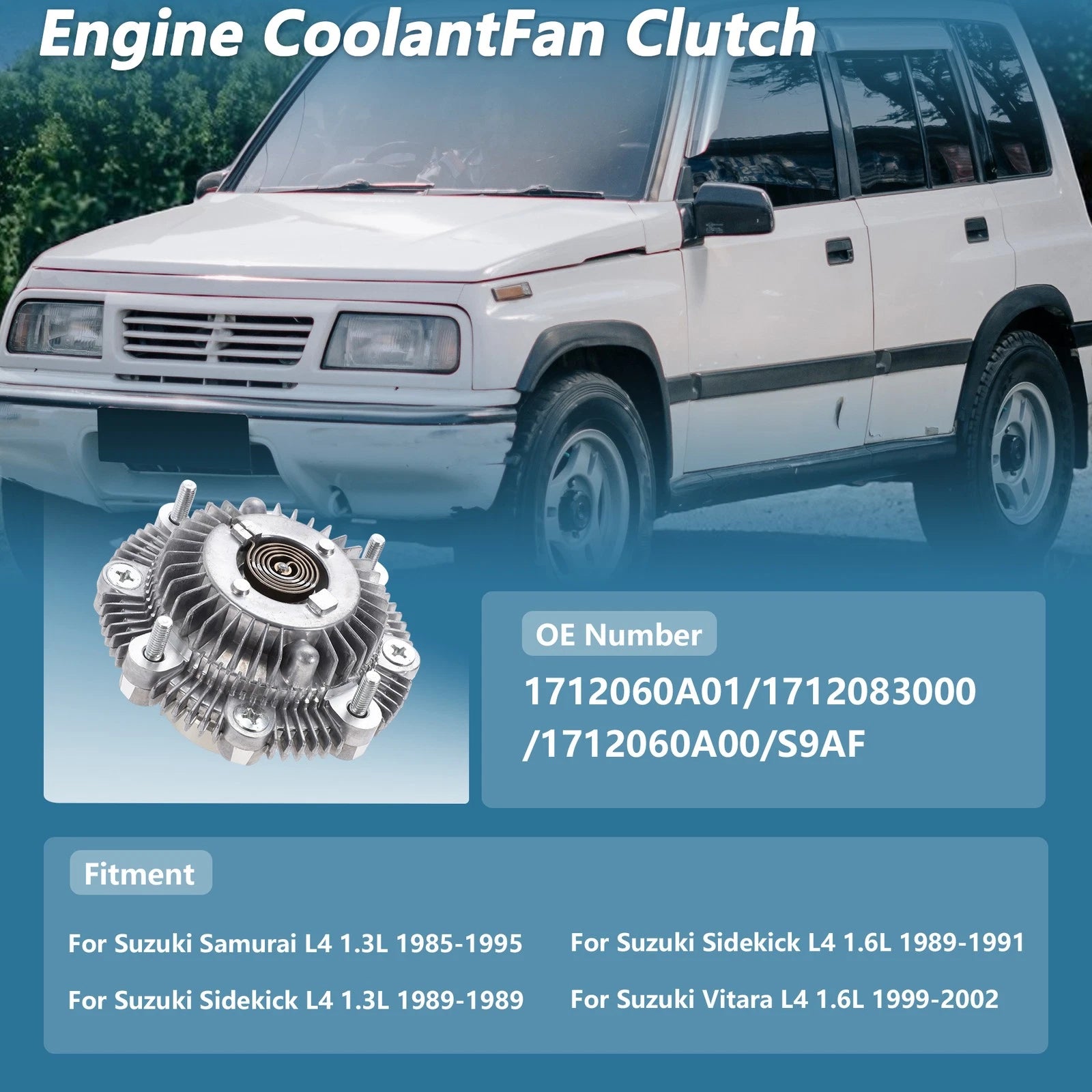 Engine Cooling Fan Clutch for Suzuki Samurai L4 1.3L (1985–1995) No.1712060A01