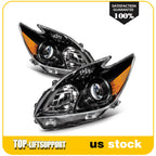 Headlight Assembly for Toyota Prius (2010–2011) Black Amber Projector Pair