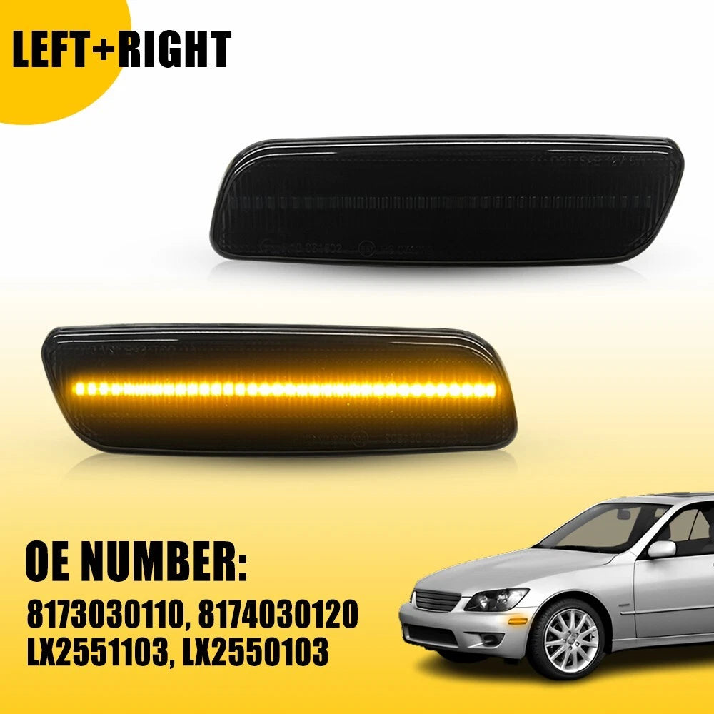 Amber LED Front Bumper Side Marker Signal Light for Lexus GS430 IS300 (2001–2005)