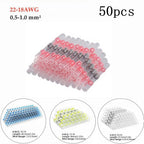 50Pcs Waterproof Heat Shrink Sleeve Wire Butt Terminals Connectors
