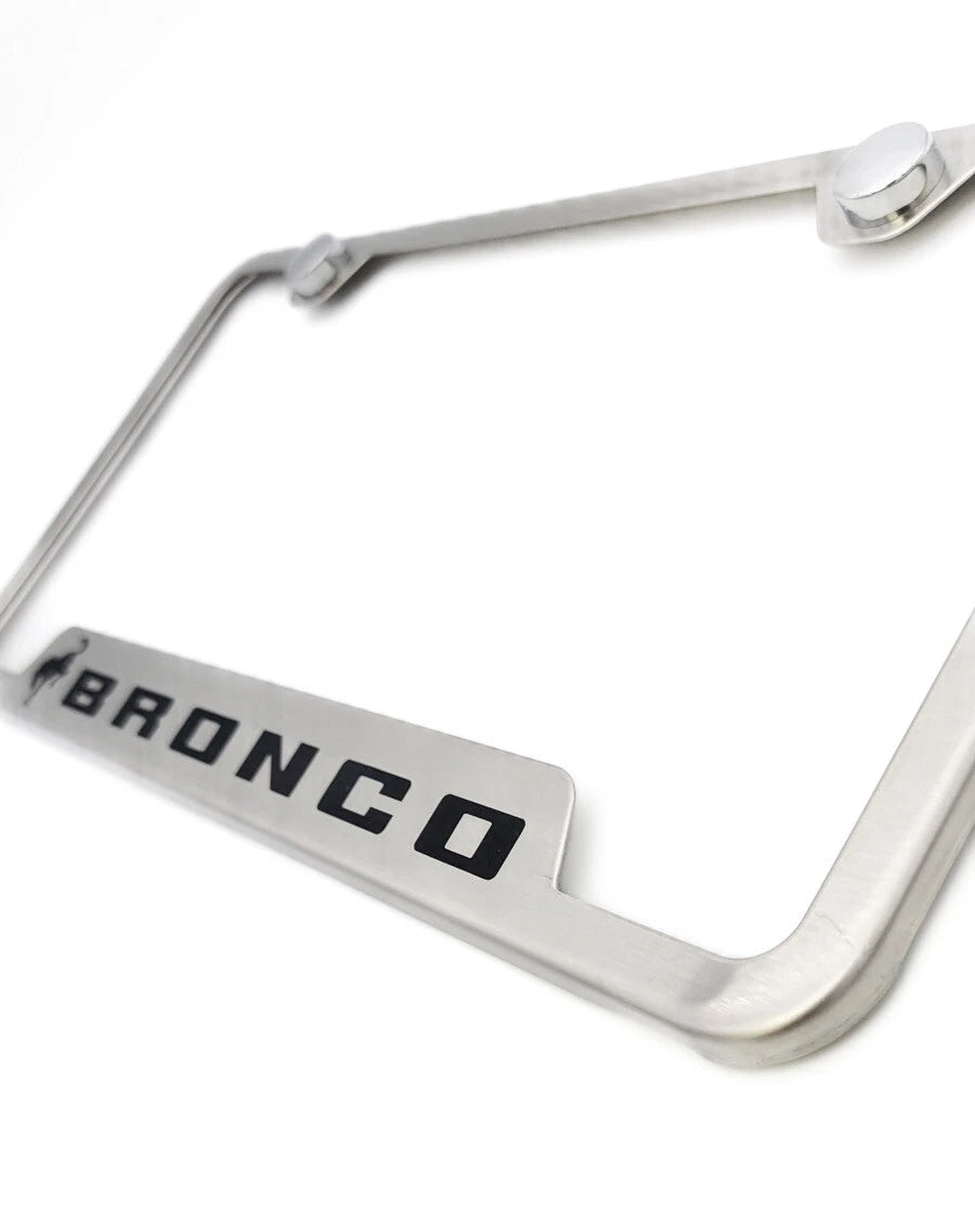 License Plate Frame Brushed Notched Replacement for Ford Bronco (2021–2025)
