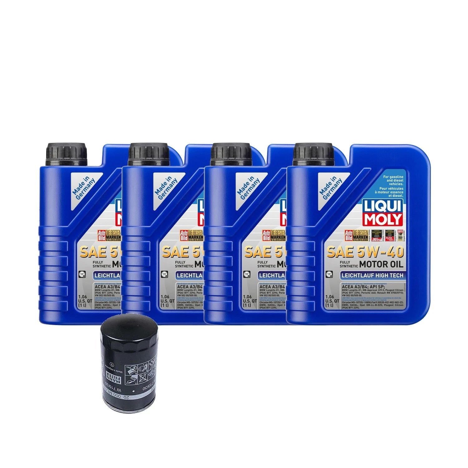 4L Liqui Moly Leichtlauf High Tech 5W40 Oil Change Kit for Audi L4 (1996–2023)