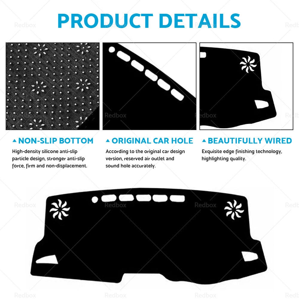 Dash Mat for Toyota Corolla (2019–2021) Dashboard Cover Black Non Slip