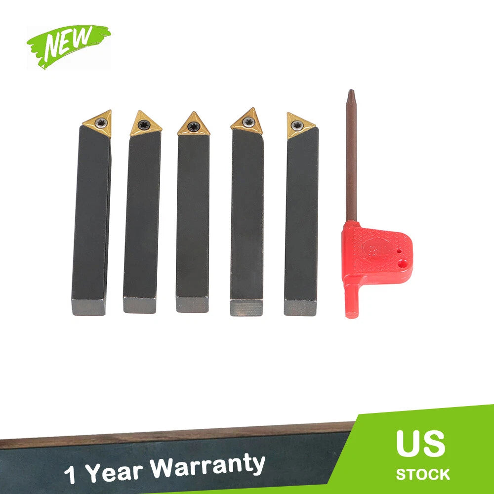 5X 3/8" Lathe Indexable Carbide Insert Turning Tool Holder Set
