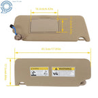 Right Sun Visor with Light for Honda Pilot (2017-2021) Honda Ridgeline (2018-2020)