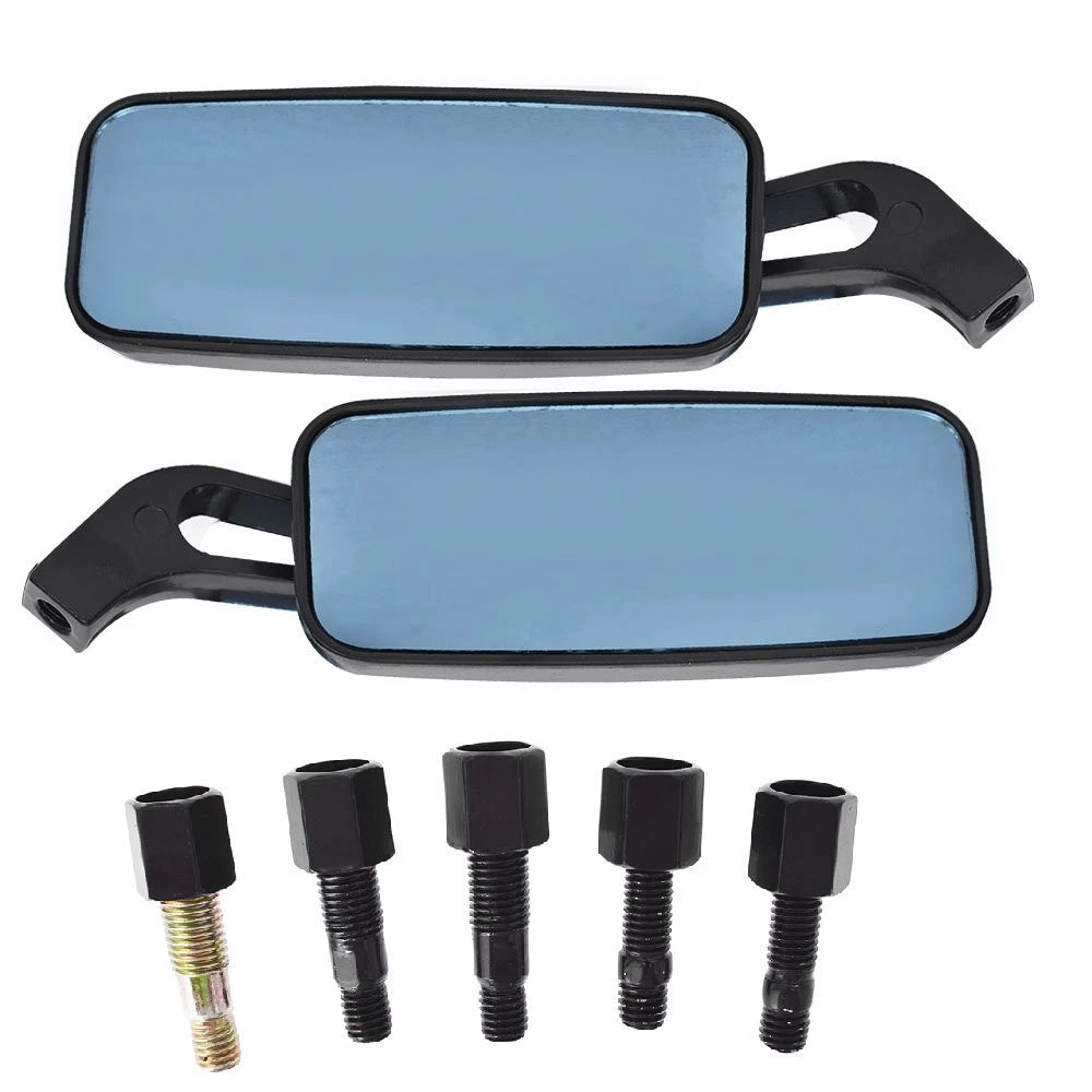 Black Short Stem Rear View Mirrors for Harley Dyna/Iron 883