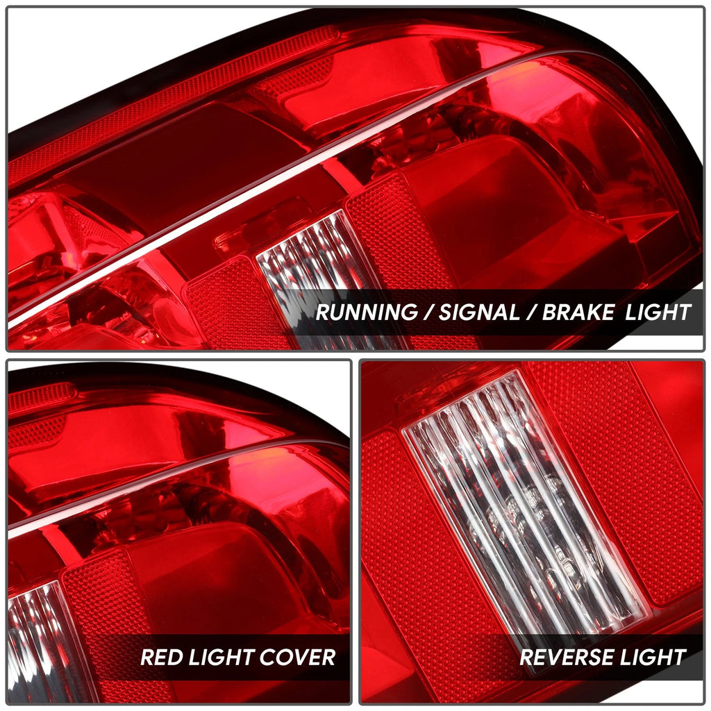 Chrome Housing Red Lens Tail Brake Lights for Chevrolet Colorado (2015–2022)