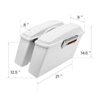 White Hard Saddlebags for Harley Touring Electra Road Glide King (1994–2013)