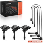 3X Ignition Coils & 3X Spark Plug Wires for Mitsubishi Montero (2003–2006)