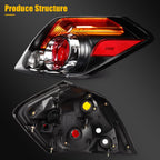 Set of 2 Black Red Tail Lights Assembly for Nissan Altima (2007–2012)
