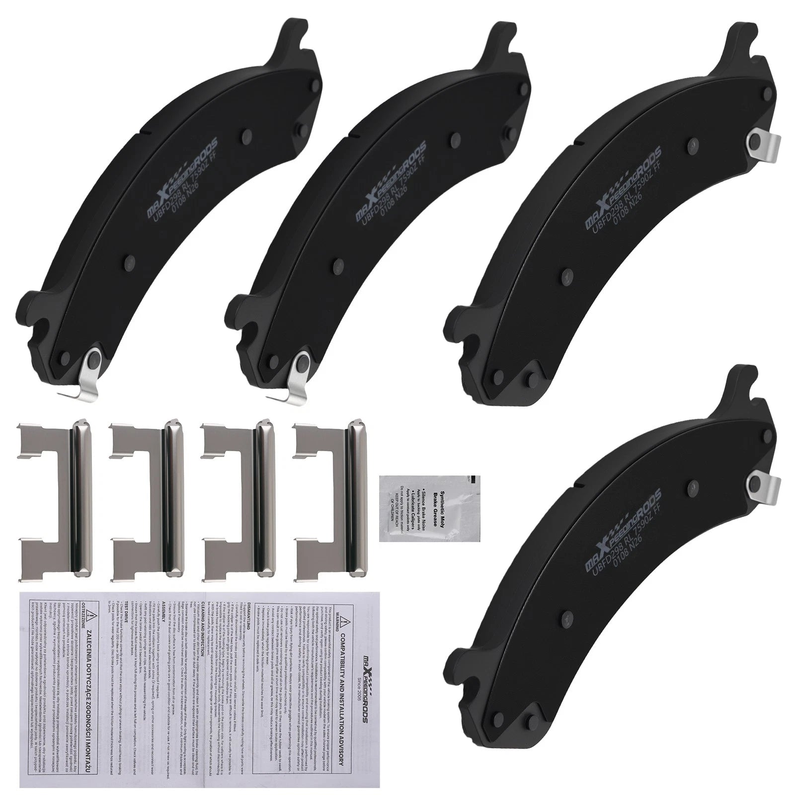 Front Ceramic Brake Pads Kit D784 for Cadillac DeVille DTS (2000–2011)