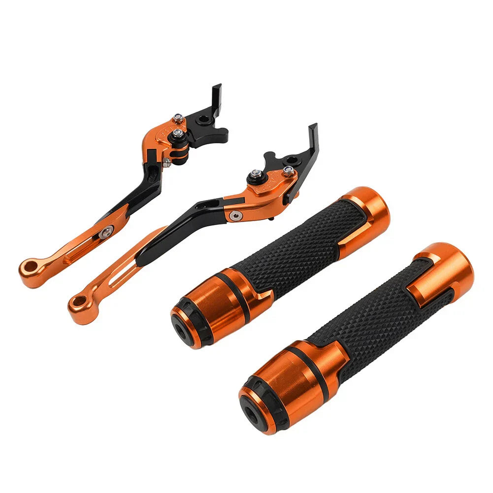 Orange Extendable Brake Clutch Lever Grip Set for BMW S1000R S1000RR (2014-2023)