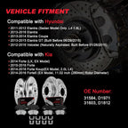 Front & Rear Drilled Rotors & Ceramic Pads Kit for Hyundai Elantra (2011–2016)