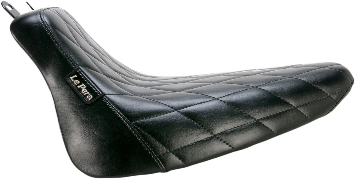 Bare Bones Solo Seat for FLST (2008–2017) - Diamond Stitch - Black - LXE-007DM