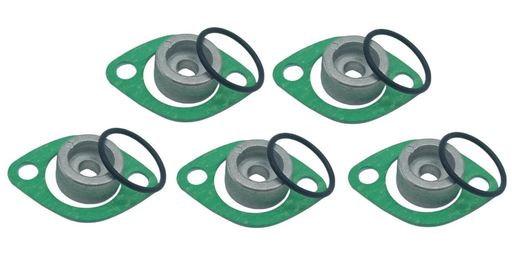Set of 5 Suzuki Marine Anodes with O-Ring 55321-87J00, Gasket 09280-22019, 11265-87E10
