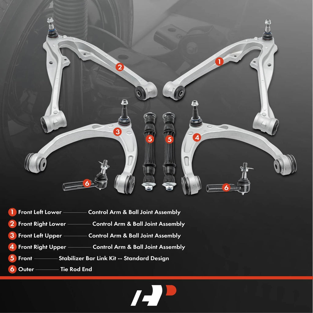 Set of 8 Front Control Arm Ball Joints for Chevy Silverado 1500