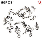 50Pcs Fly Fishing Snap Hook for Flies Lures (Small/Medium/Large)
