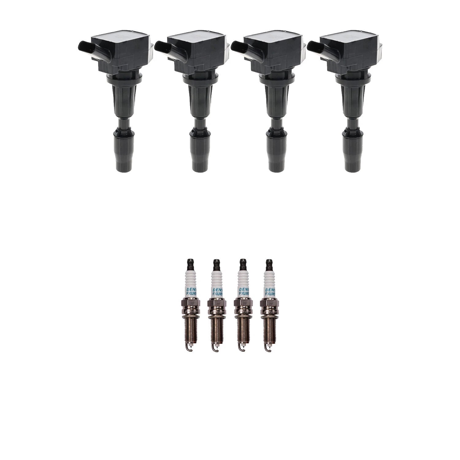 Set of 4 Ignition Coils & Denso Iridium Spark Plugs for Kia Optima Sorento (2011–2016)