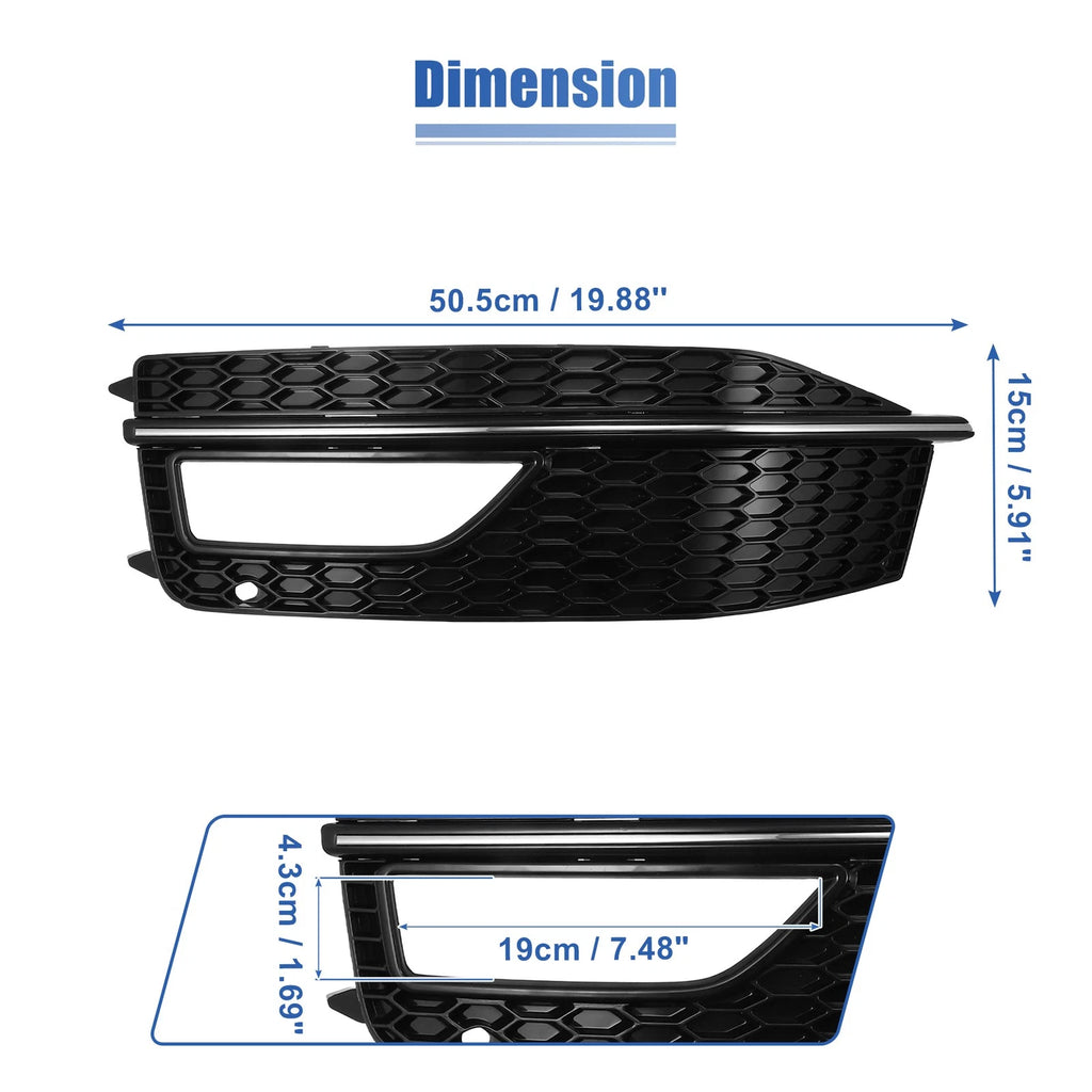 1pc Front Left Fog Light Grille Cover for Audi A4 S4 S-line (2013–2015) 8K0807681L