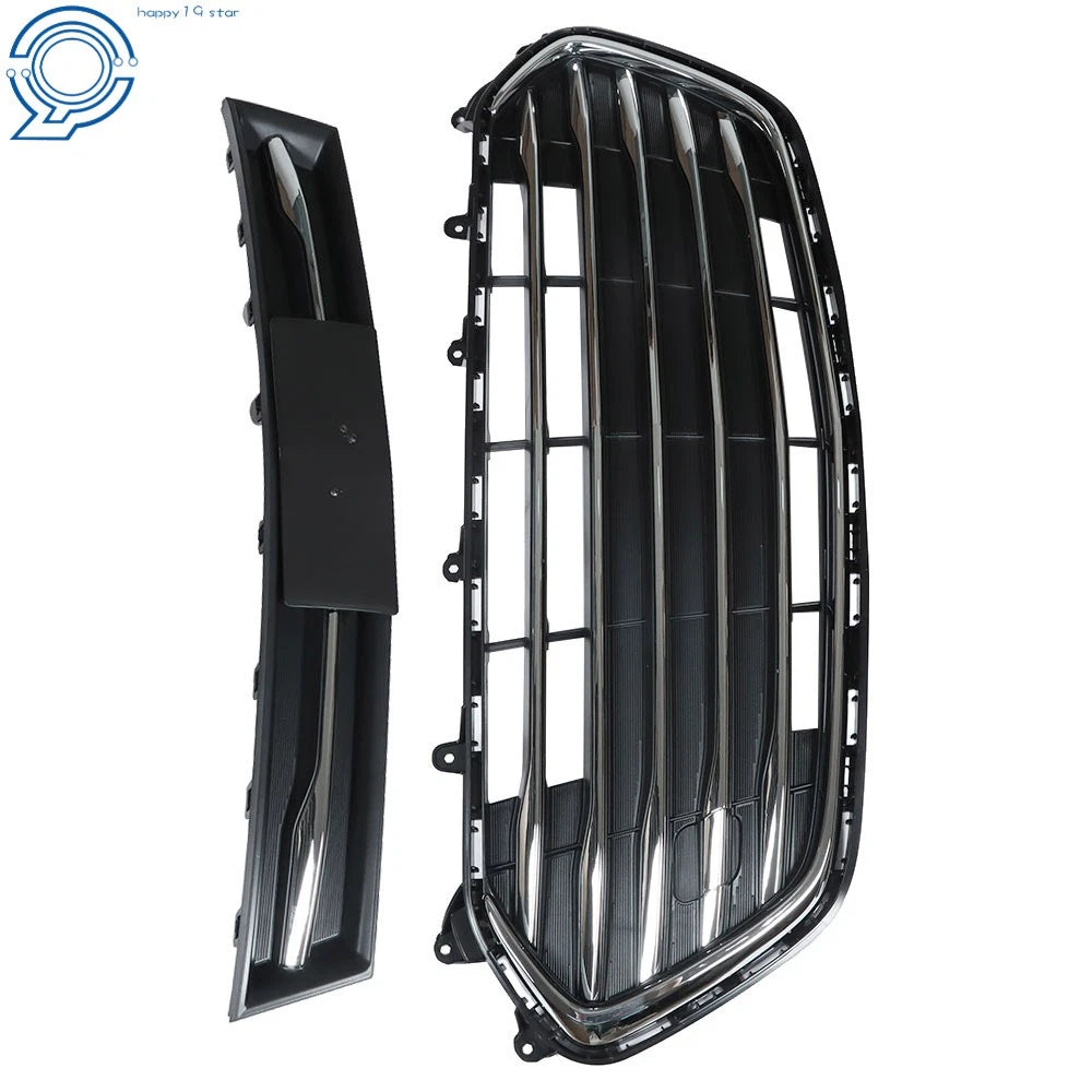 Set of 2 Front Bumper Grilles for Chevy Trax (2017–2020) Black Chrome Trim