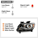 Halogen Projector Headlight W/Bulb Left for Chevy Colorado LT Z71 ZR2 (2015–2022)