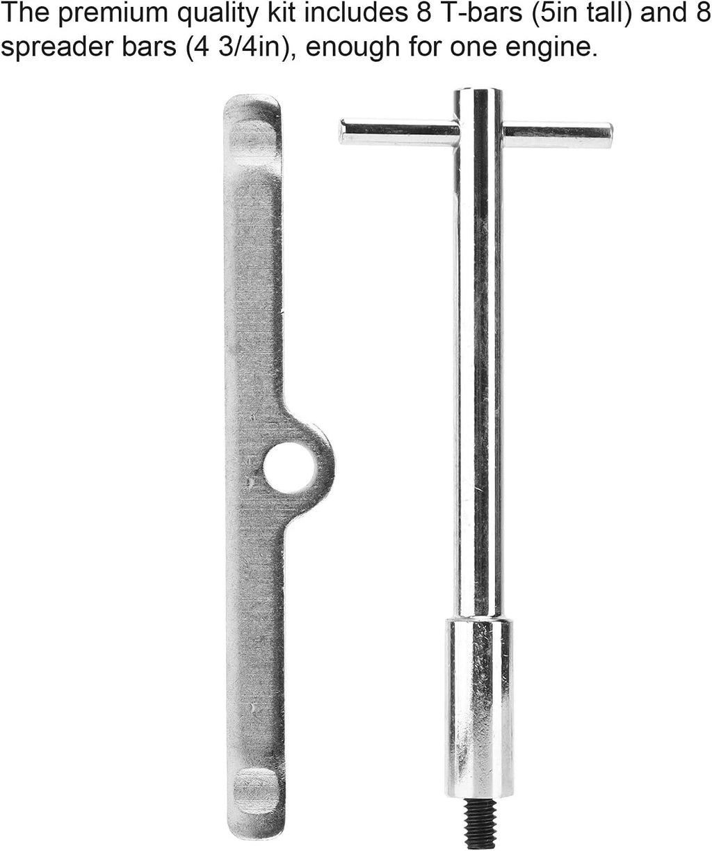 Chrome Tall T-Bar Valve Cover Hold Down Kit for SB Chevy (283–350)