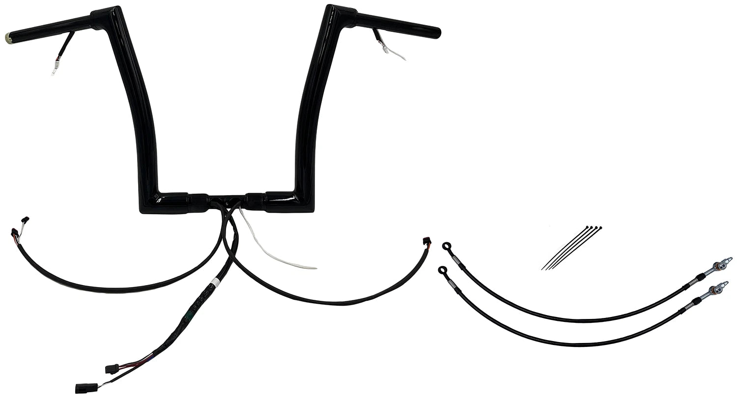 1-1/2" Flat Top Handlebar Kit for Harley Davidson (EZ Install, 14", Black)
