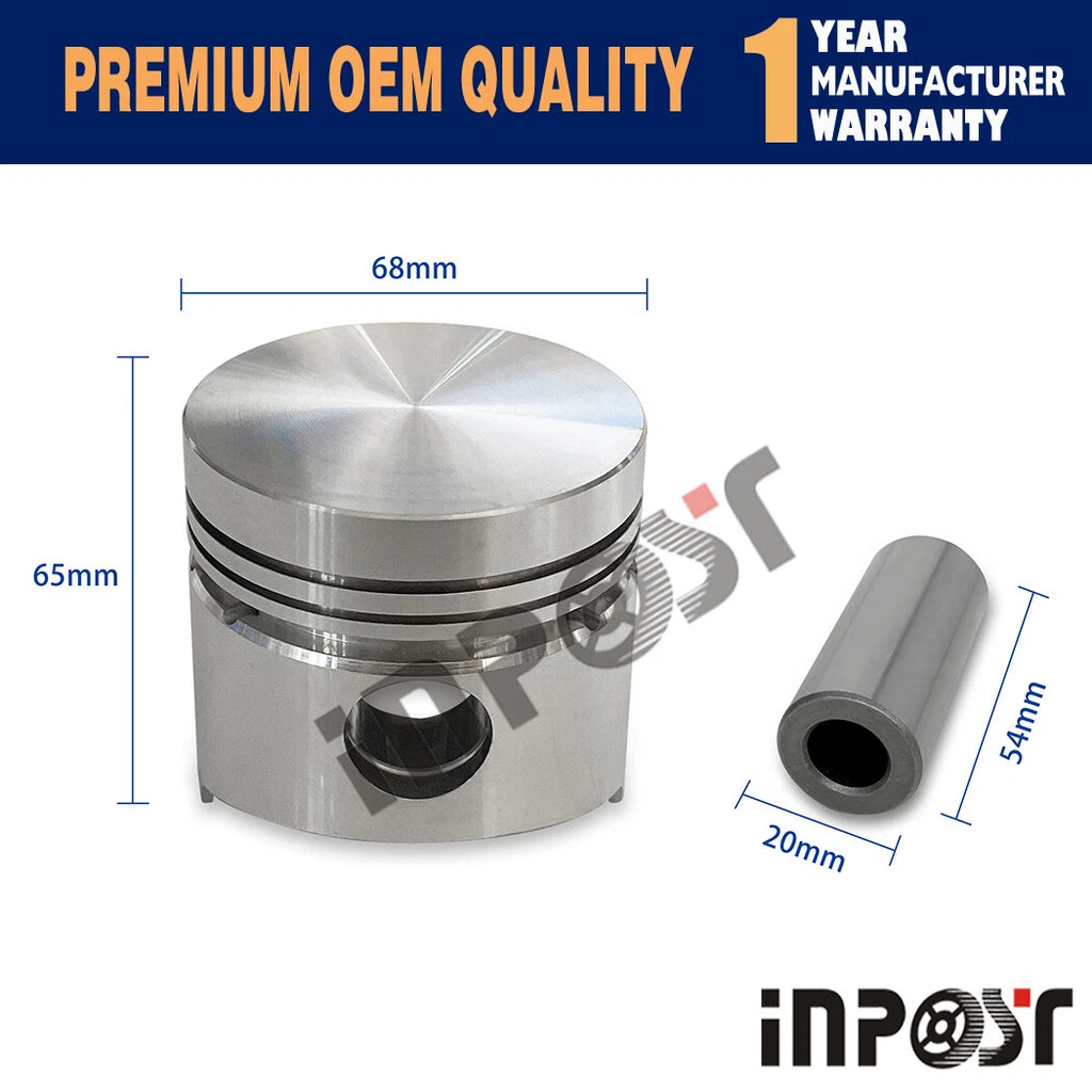 2X Piston Kit & Rings STD 68mm for Kubota Z500 ZB500