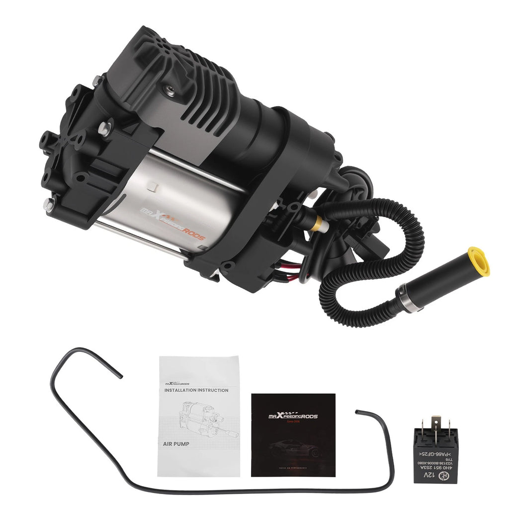 Air Suspension Compressor Pump + Relay for Porsche Cayenne VW Touareg (2011–2018)