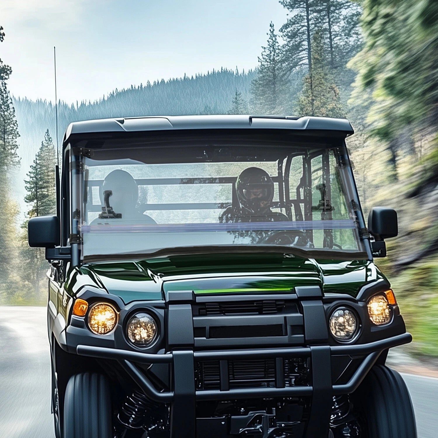 Scratch Resistant Flip Down Windshield for Kawasaki Mule Pro FXT DXT DX (2015–2023)