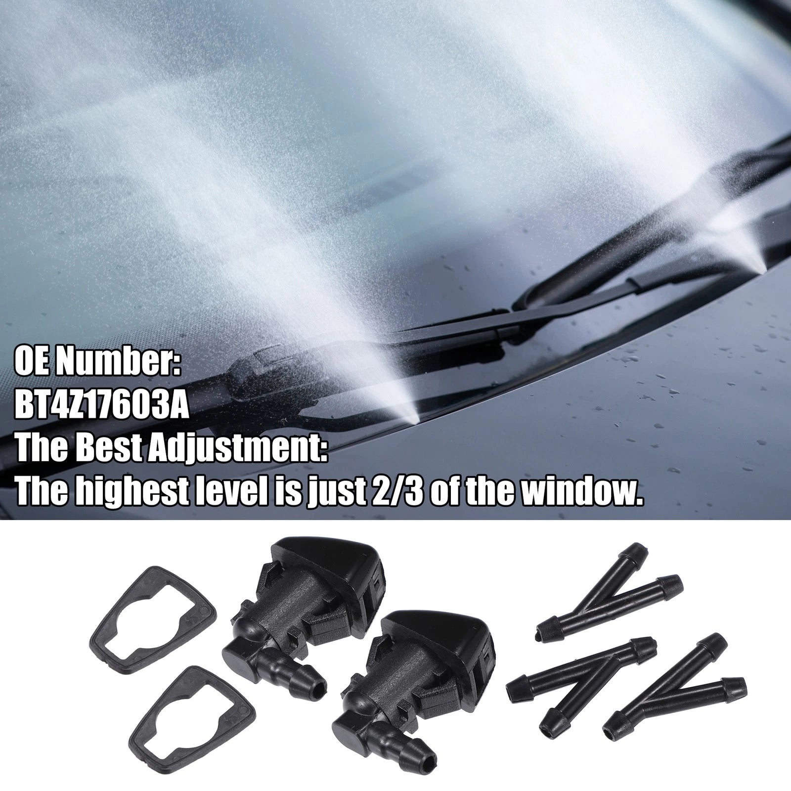 Set of 2 Windshield Washer Nozzles No.BT4Z17603A for Ford Edge (2012–2014)
