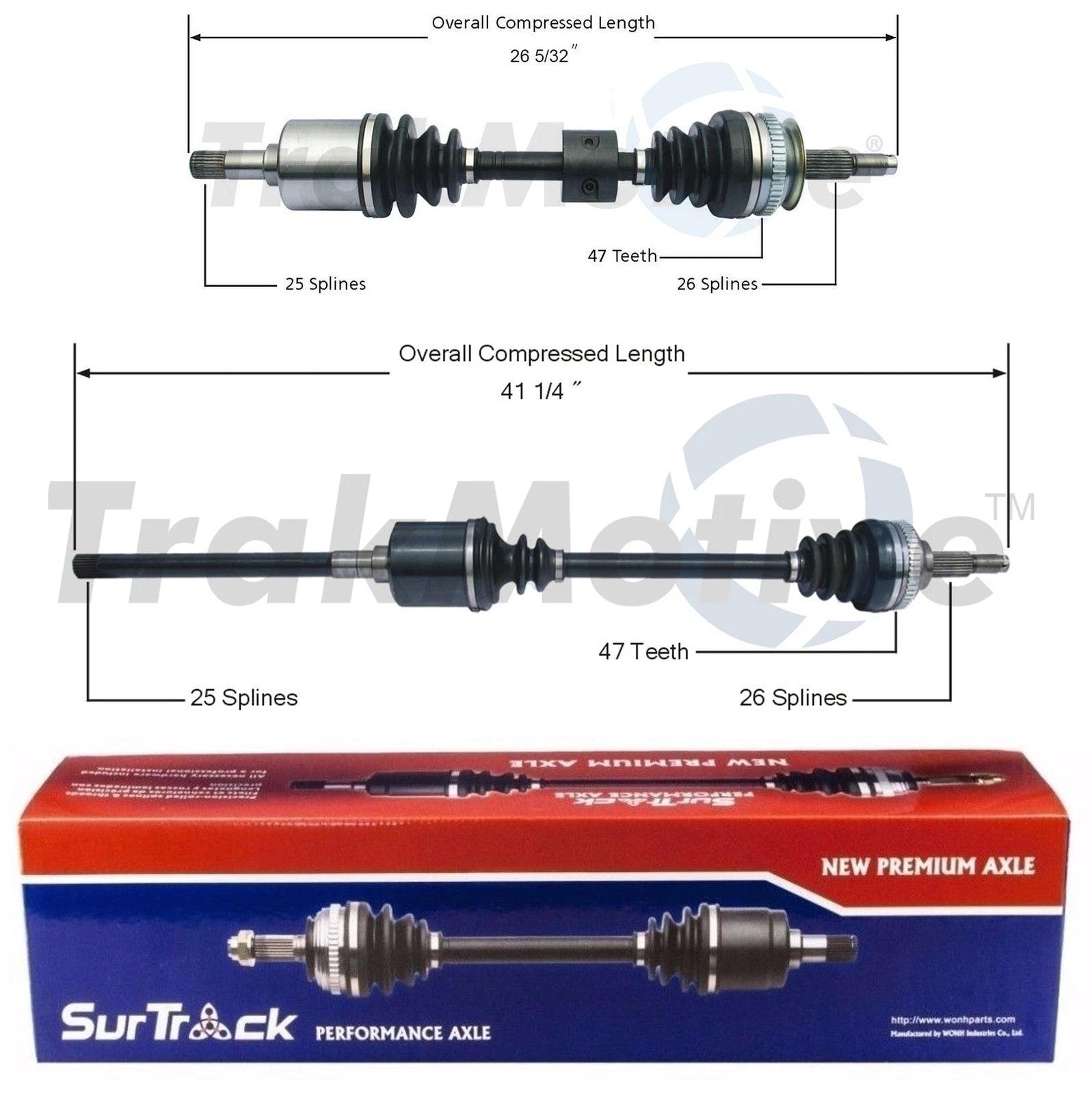 Set of 2 Front CV Axle Shafts for Plymouth Dodge Chrysler AWD