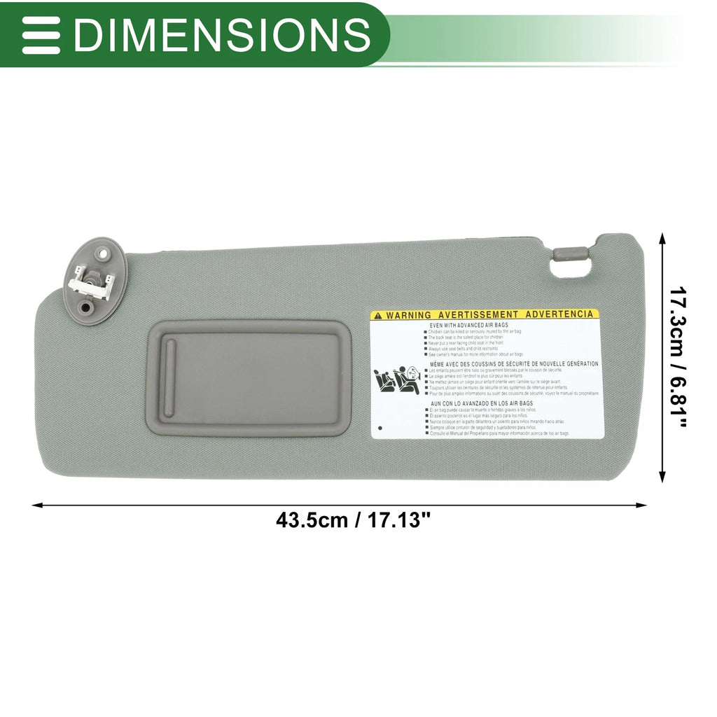 Left Driver Side Sun Visor for Toyota 4Runner (2010–2023) 74320-35A91-B1 Gray