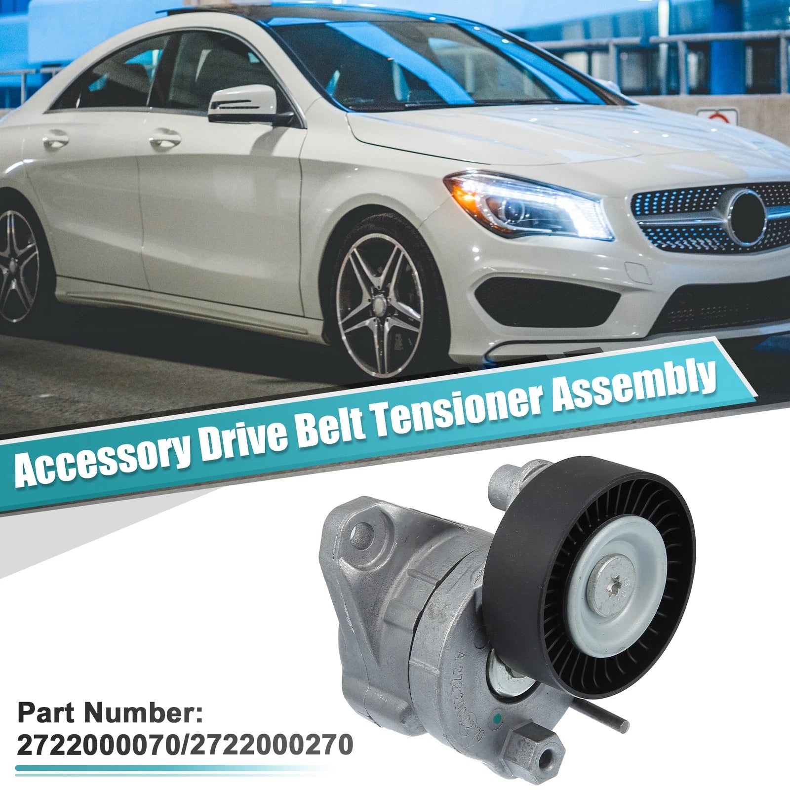 Accessory Drive Belt Tensioner Assy w/ 3 Pulley for Mercedes-Benz (NO.2722000070)