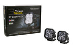 LED Pod Lights Pair for Diode Dynamics SS3 SAE DOT Flood White Amber (2019–2025)
