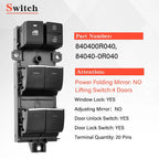 Driver Master Window Switch for Toyota Corolla Sedan (2020–2022) 840400R040