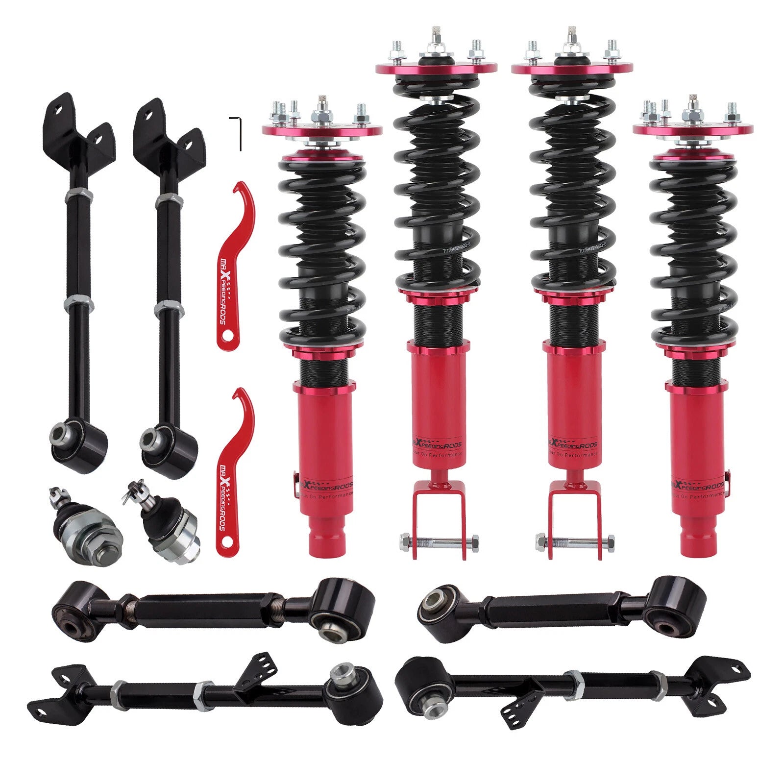 24 Level Coilovers + Rear Camber Control Arms for Acura TL (2009–2014)