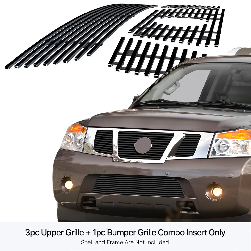 Stainless Black Billet Grille Combo for Nissan Armada (2008-2015)