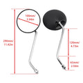 Pair Round Black Mirrors for Piaggio Vespa Scooter (Universal Fit)