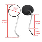 Pair Round Black Mirrors for Piaggio Vespa Scooter (Universal Fit)