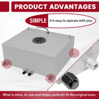 20 Gallon Aluminum Polished Fuel Cell Tank with Level Sender for Race Cars