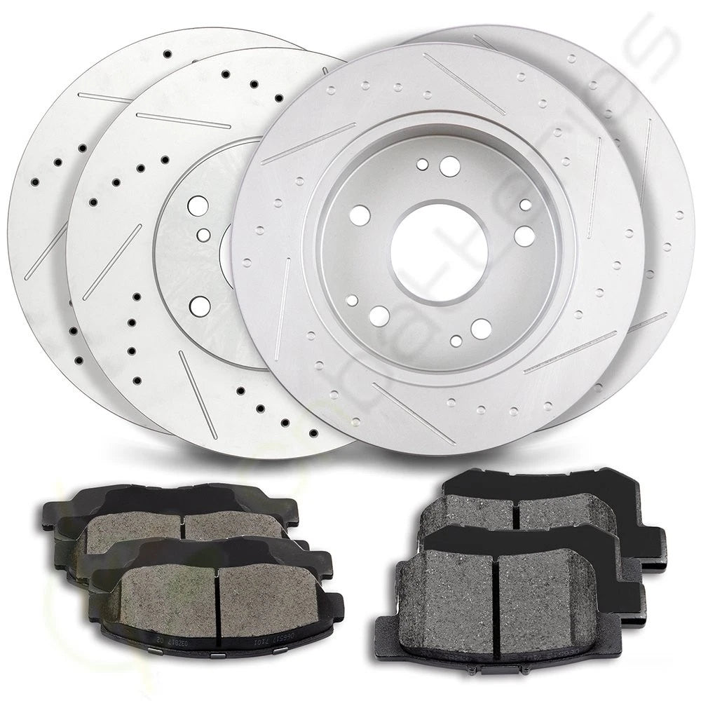 Front Rear Brake Disc Rotors & Ceramic Pads for Honda Accord (1998–2002)