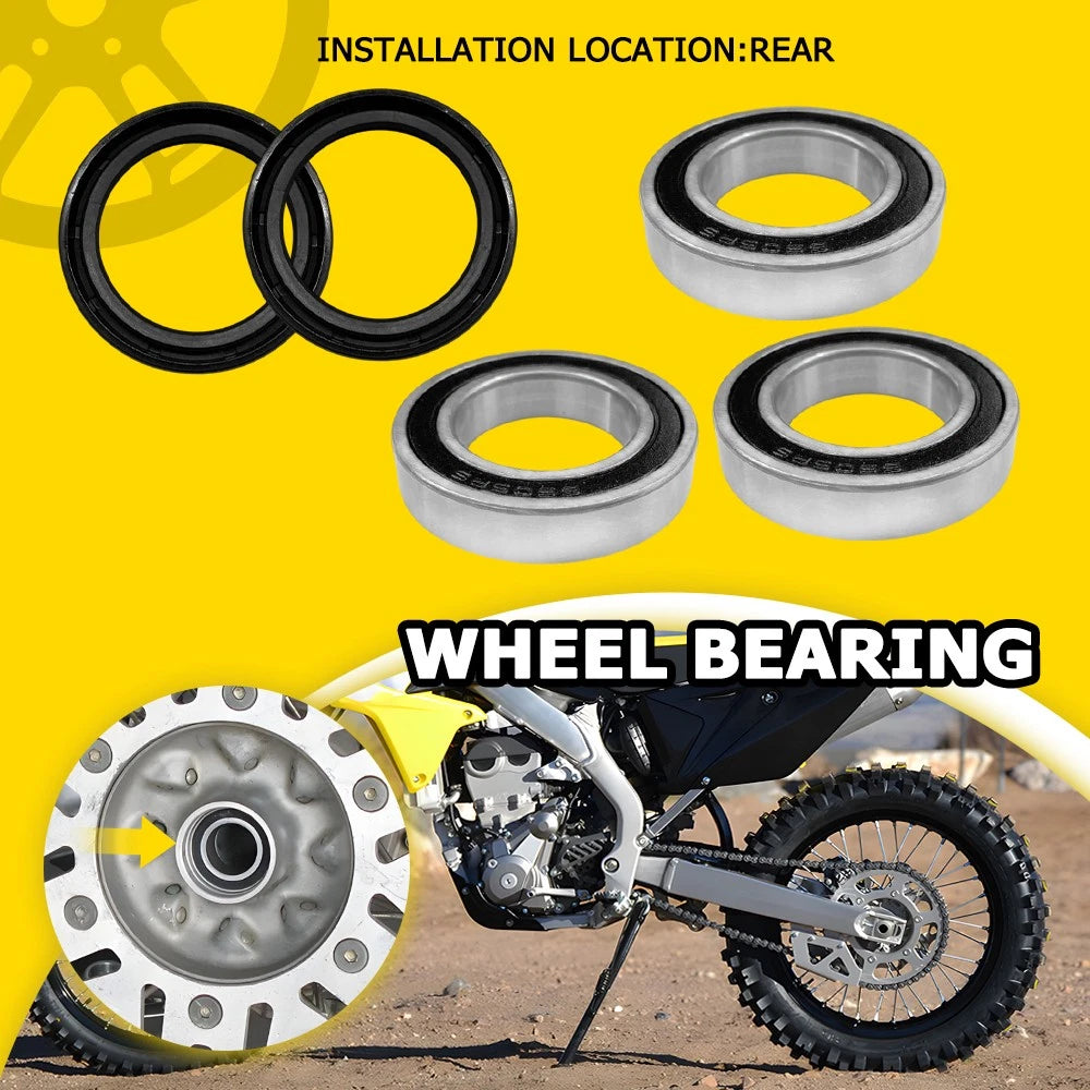 Rear Wheel Bearing Seal Kit 25-1250 for Honda CR250R CRF250R CRF450R (2000–2018)